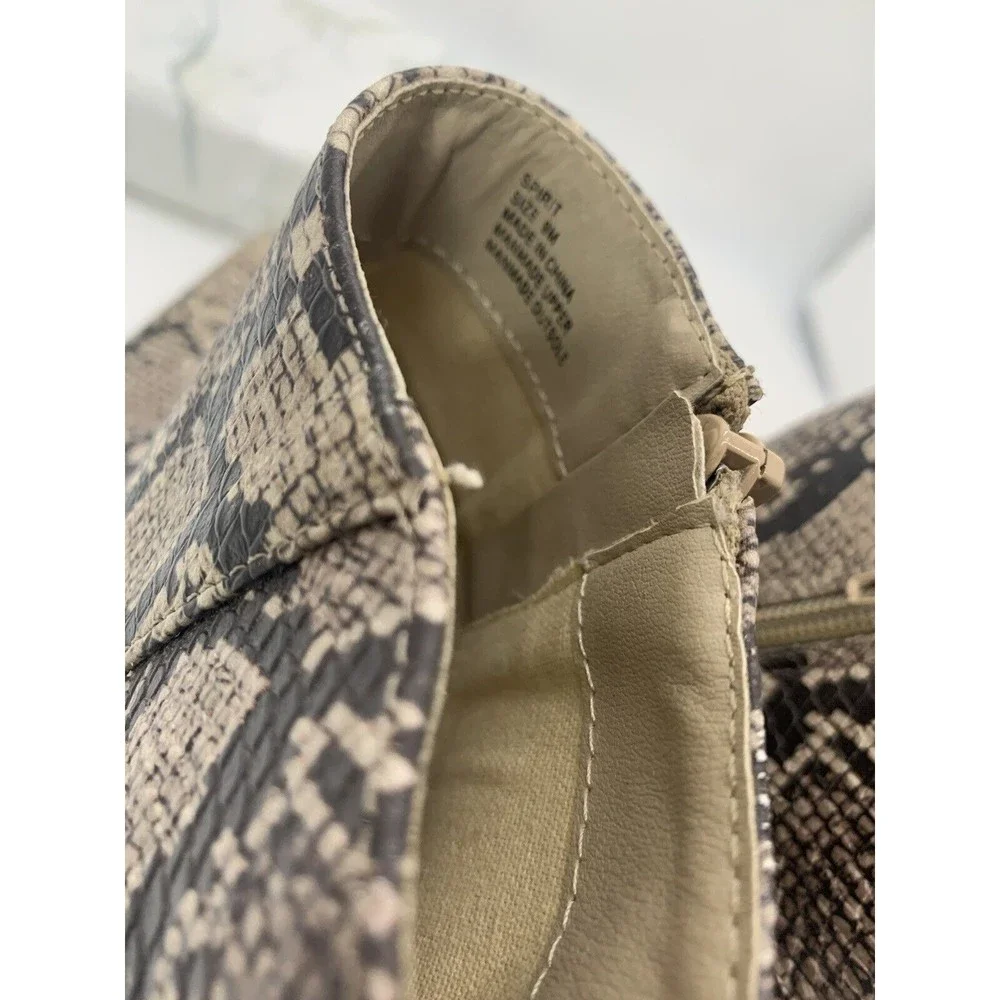 LULUS X Matisse Snakeskin Print Vegan Leather Western Ankle Cowgirl Boots 9M - Picture 10 of 10